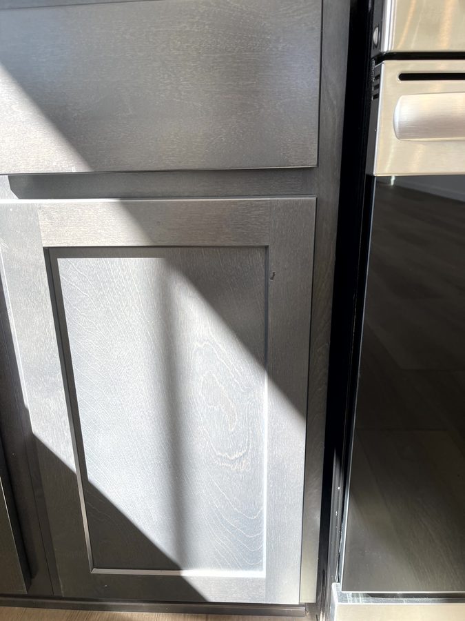 Before stain grade cabinet repair