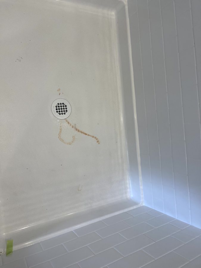 Before shower pan repair