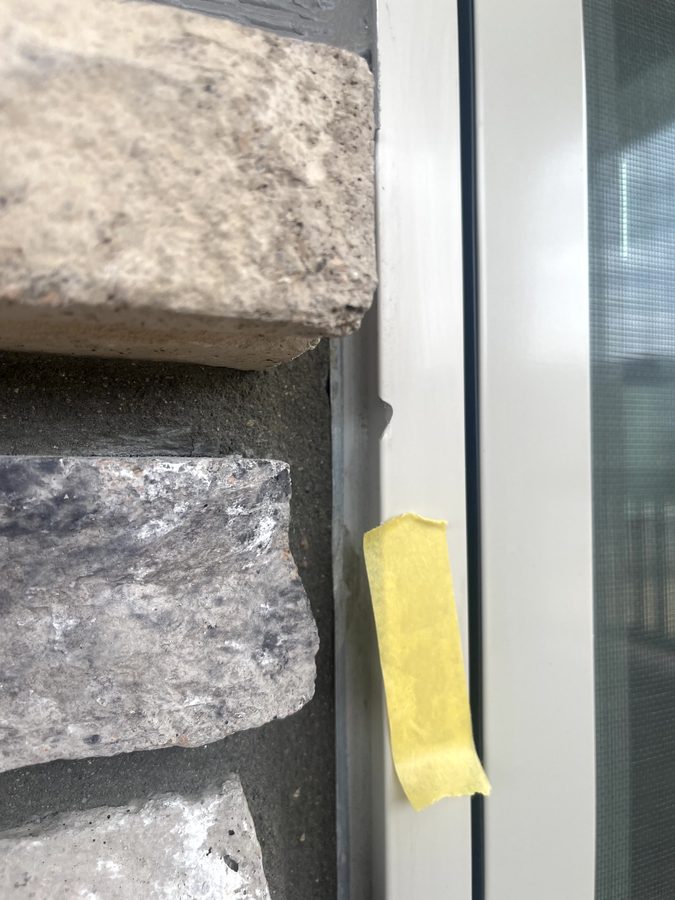 Before sliding door vinyl repair