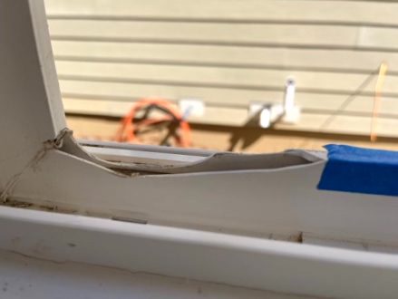 Before window vinyl repair
