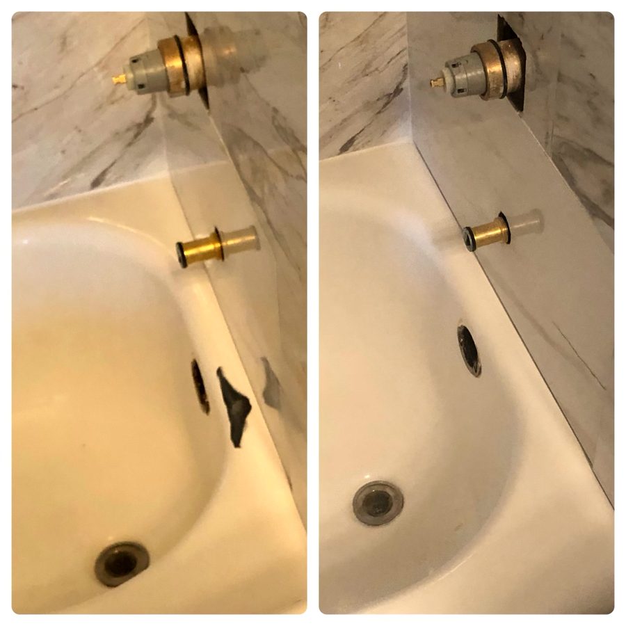Bathtub repair before and after