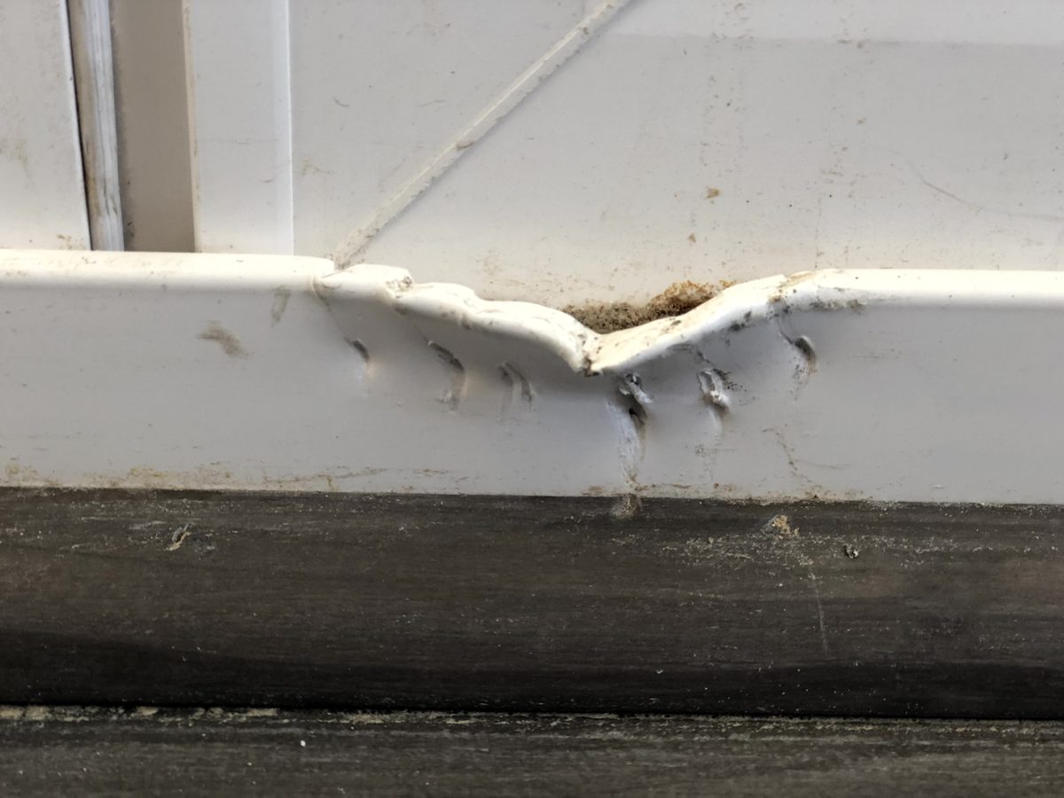 Before damaged vinyl trim repair